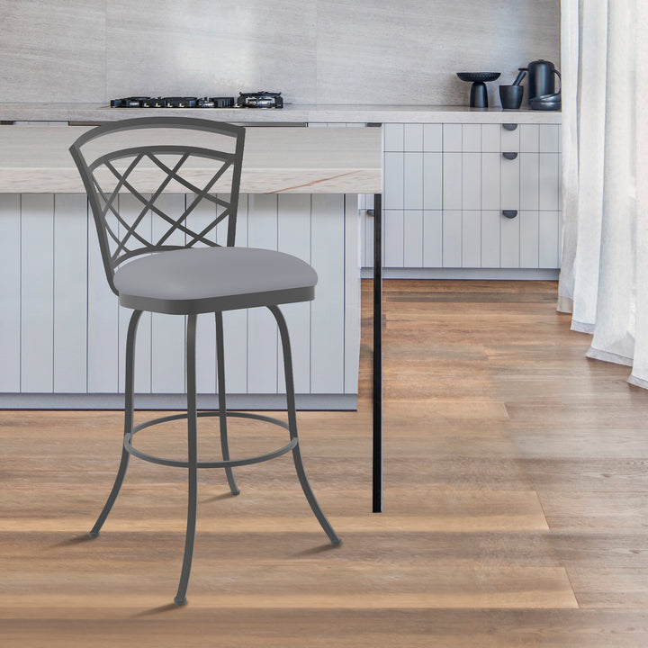 19.25"W x 24"D x 40"H / Charcoal Gray/Firestone Grey