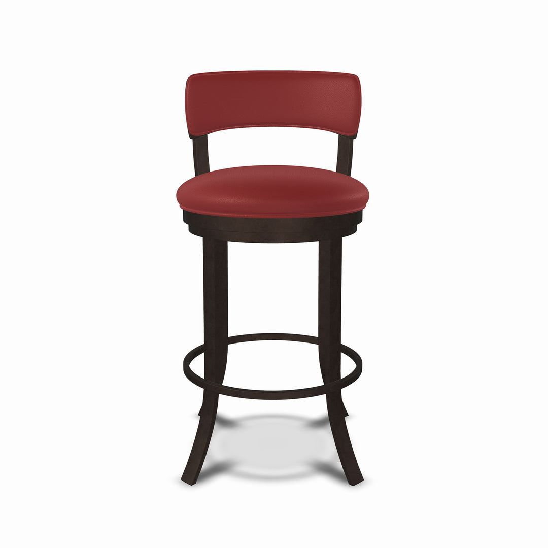 19.5"W x 18.5"D x 34"H / Brick Red/Mocha