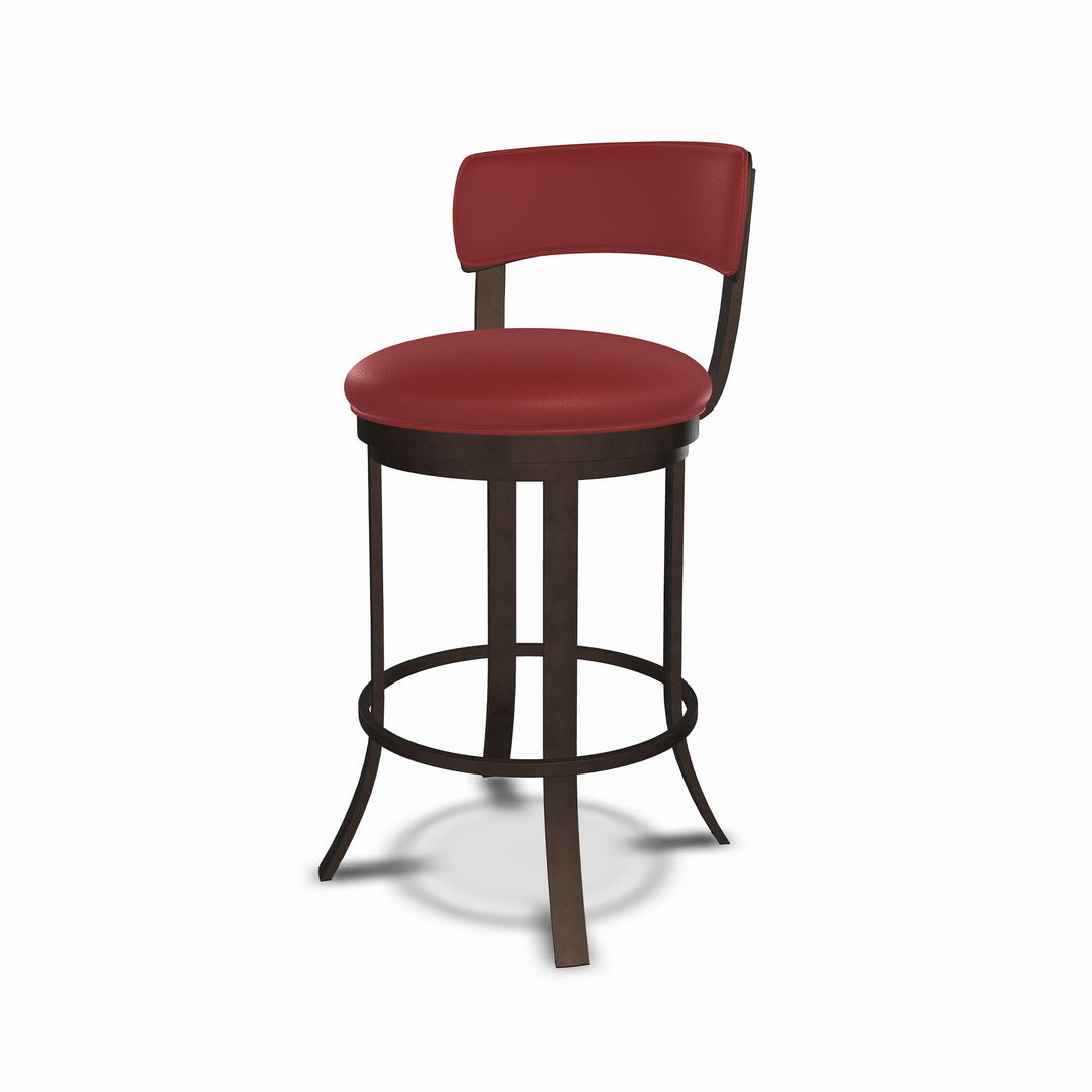 19.5"W x 18.5"D x 34"H / Brick Red/Mocha