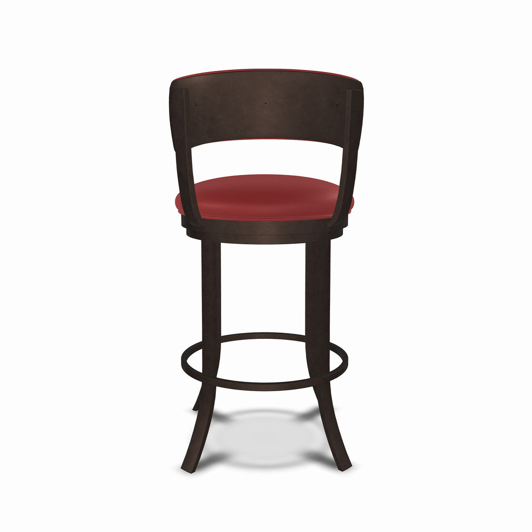 19.5"W x 18.5"D x 34"H / Brick Red/Mocha