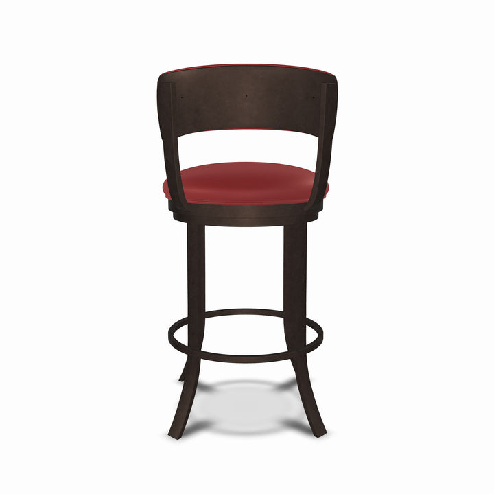 19.5"W x 18.5"D x 34"H / Brick Red/Mocha