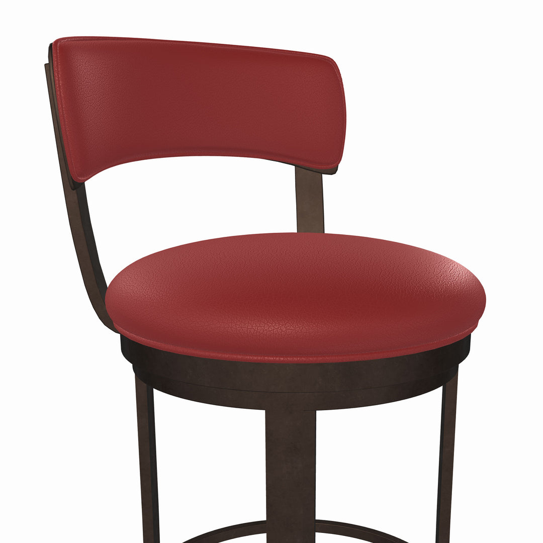 19.5"W x 18.5"D x 34"H / Brick Red/Mocha