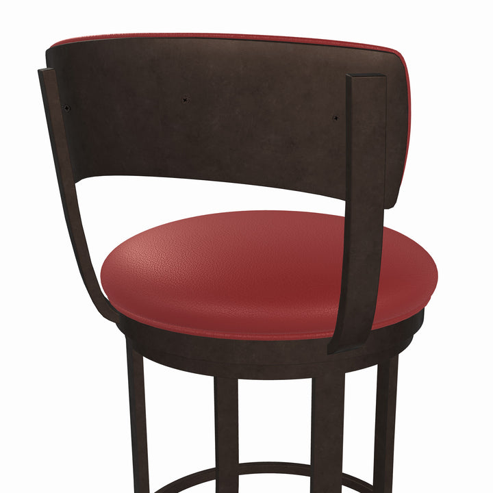 19.5"W x 18.5"D x 34"H / Brick Red/Mocha