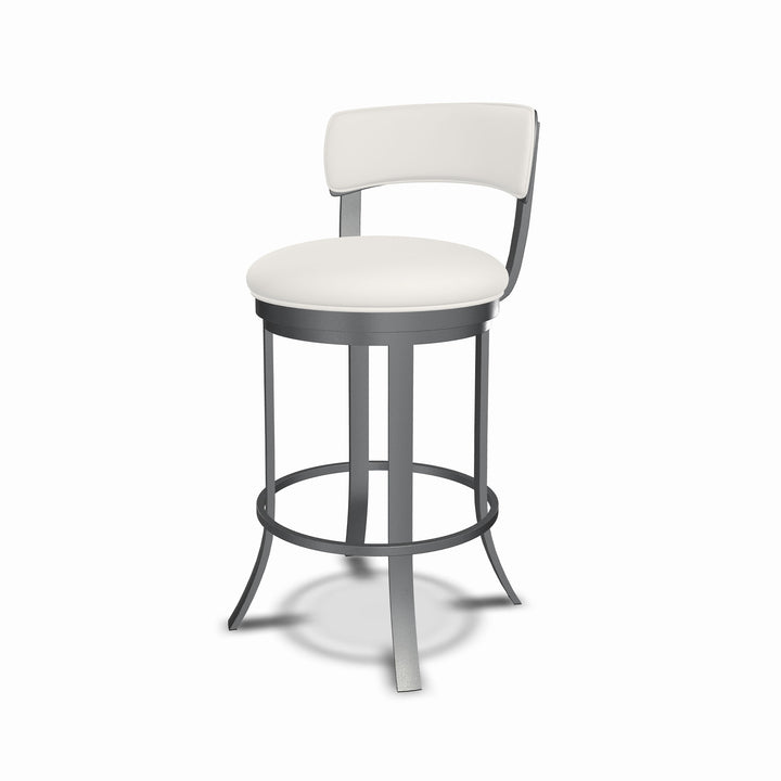 19.5"W x 18.5"D x 34"H / Vail Pure White/Lustrous Silver White