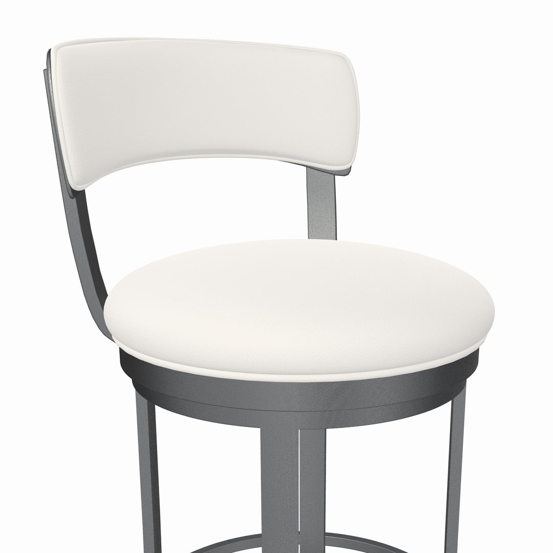 19.5"W x 18.5"D x 34"H / Vail Pure White/Lustrous Silver White