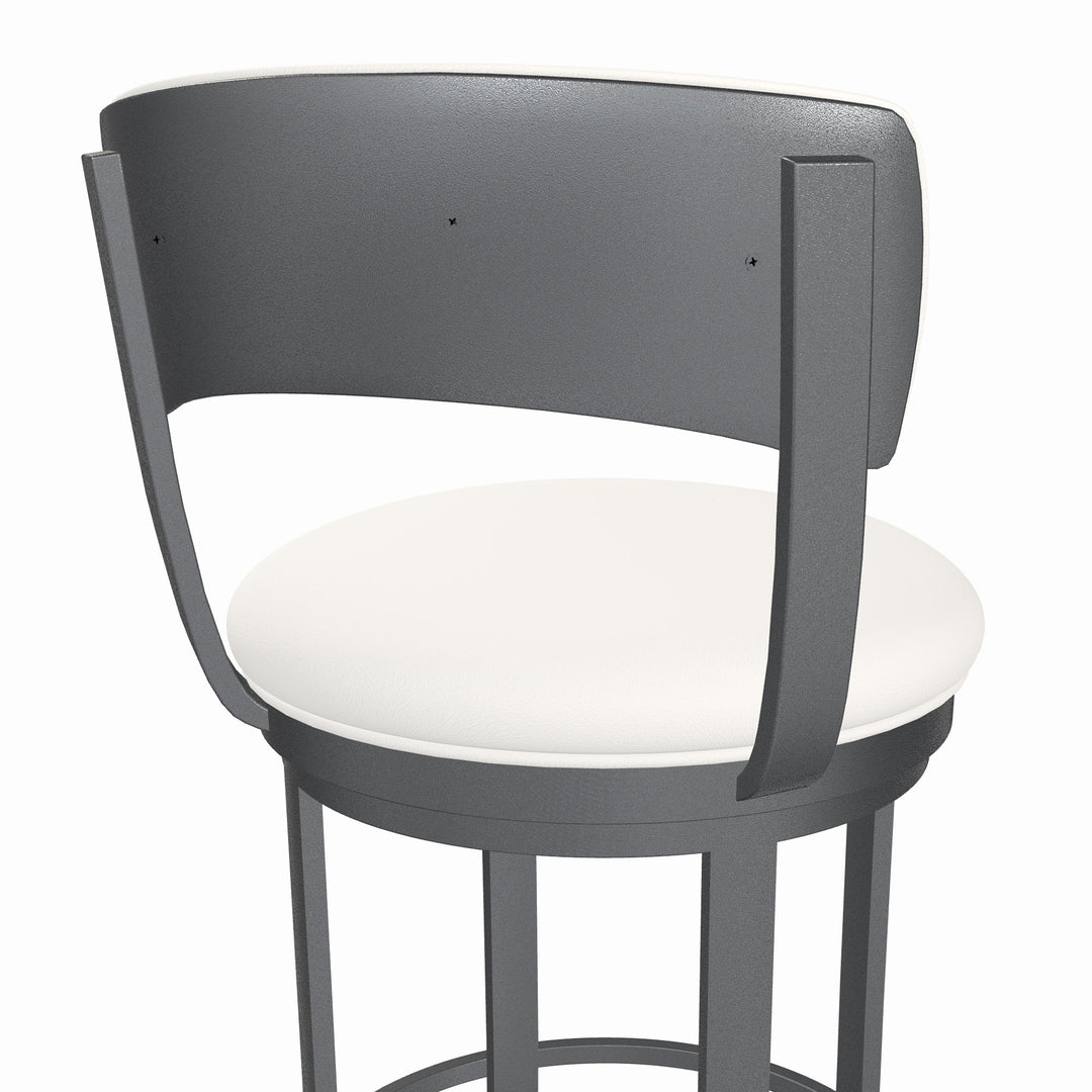 19.5"W x 18.5"D x 34"H / Vail Pure White/Lustrous Silver White