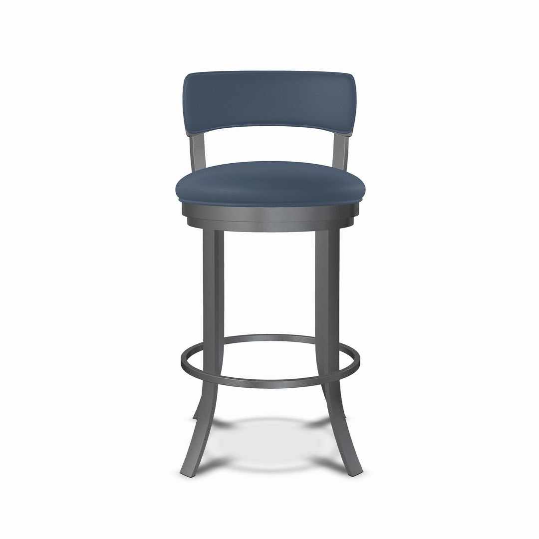 19.5"W x 18.5"D x 34"H / Midnight Blue/Lustrous Silver White