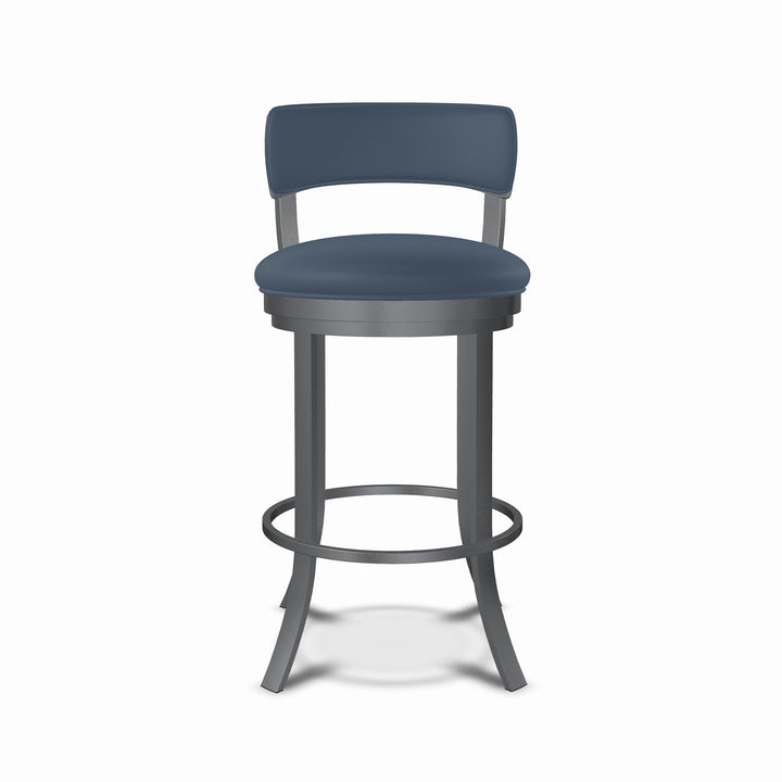 19.5"W x 18.5"D x 34"H / Midnight Blue/Lustrous Silver White