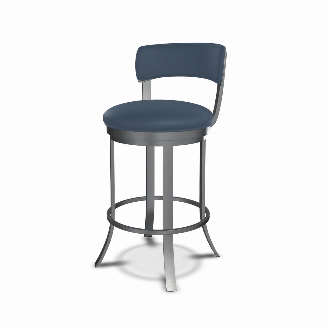 19.5"W x 18.5"D x 34"H / Midnight Blue/Lustrous Silver White