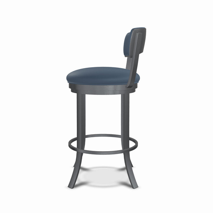 19.5"W x 18.5"D x 34"H / Midnight Blue/Lustrous Silver White