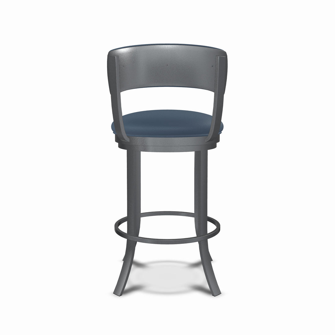 19.5"W x 18.5"D x 34"H / Midnight Blue/Lustrous Silver White