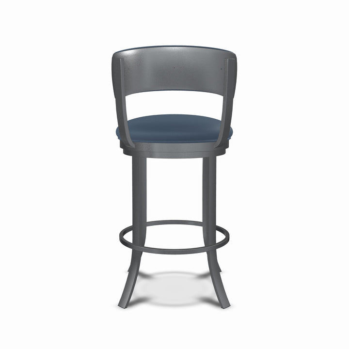 19.5"W x 18.5"D x 34"H / Midnight Blue/Lustrous Silver White