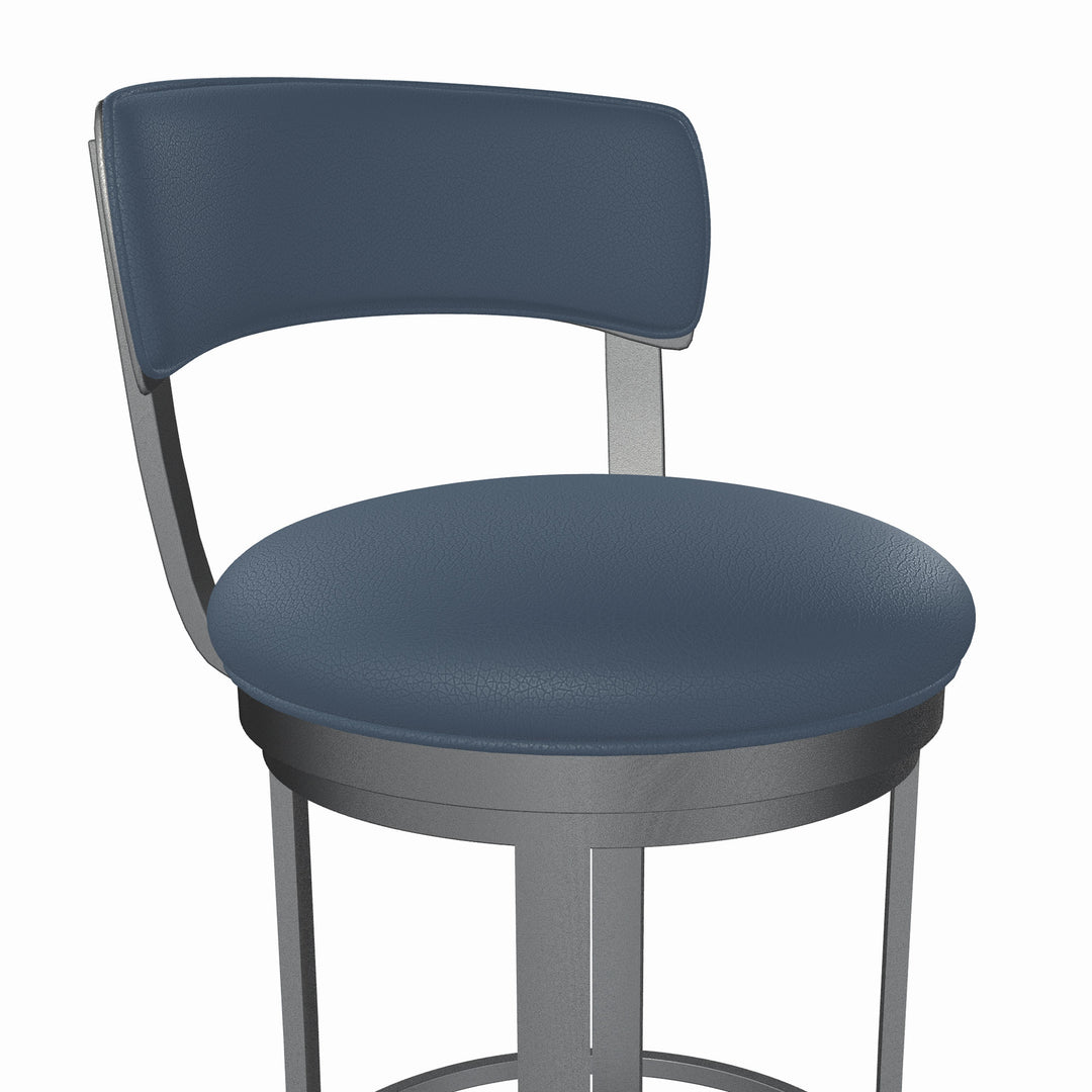 19.5"W x 18.5"D x 34"H / Midnight Blue/Lustrous Silver White