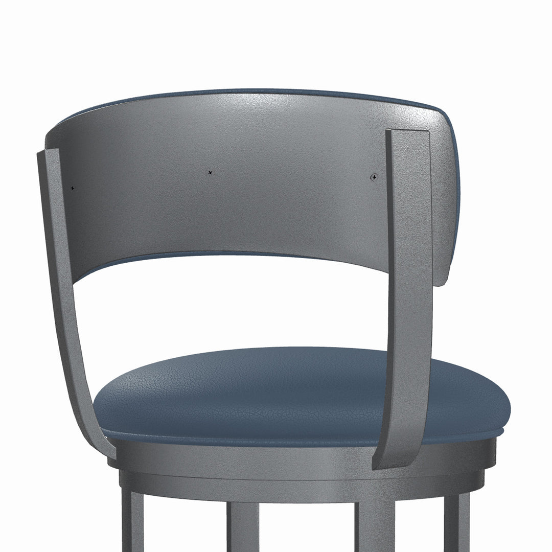 19.5"W x 18.5"D x 34"H / Midnight Blue/Lustrous Silver White