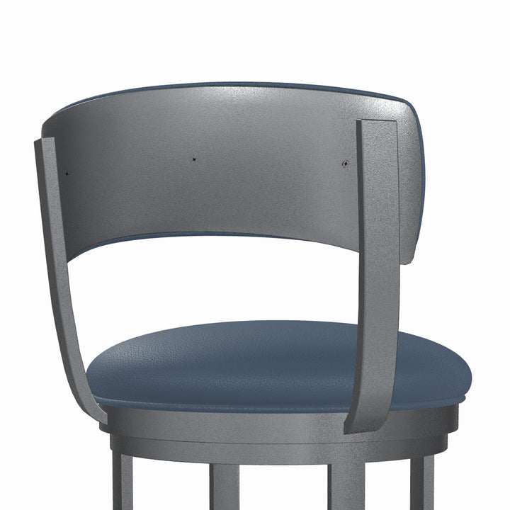 19.5"W x 18.5"D x 34"H / Midnight Blue/Lustrous Silver White