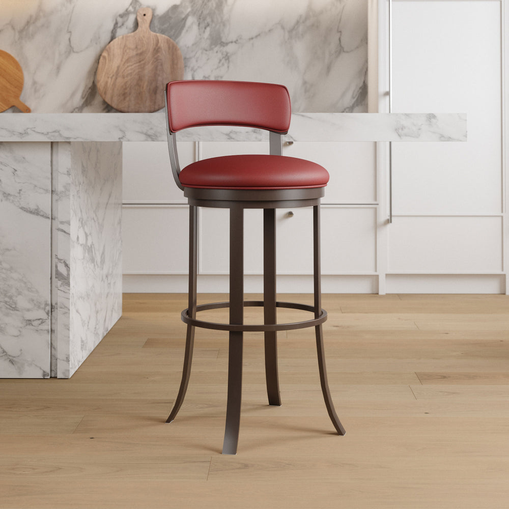 19.5"W x 19.5"D x 38"H / Brick Red/Mocha