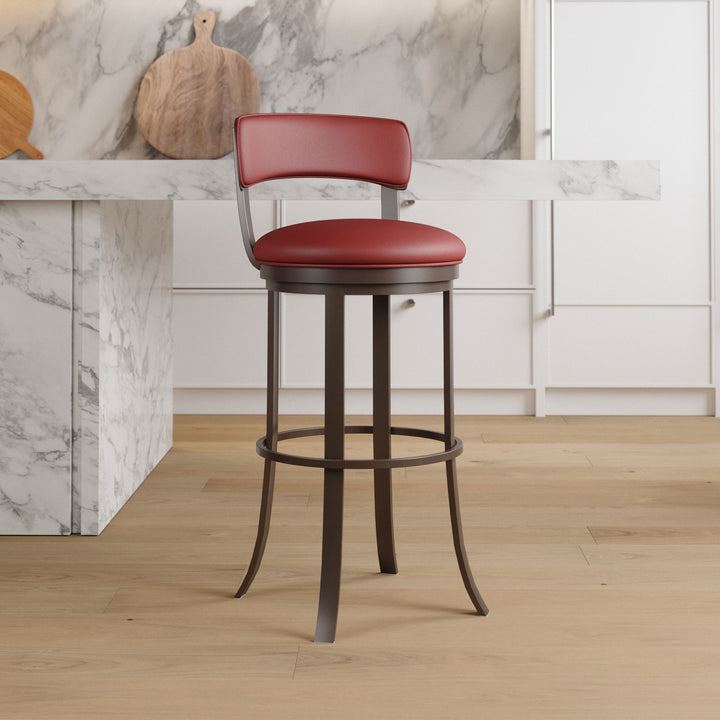 19.5"W x 19.5"D x 38"H / Brick Red/Mocha