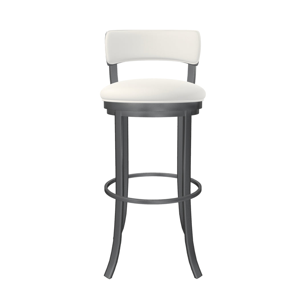 19.5"W x 19.5"D x 38"H / Vail Pure White/Lustrous Silver White