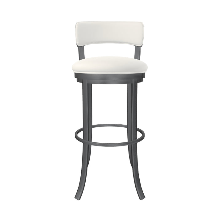 19.5"W x 19.5"D x 38"H / Vail Pure White/Lustrous Silver White