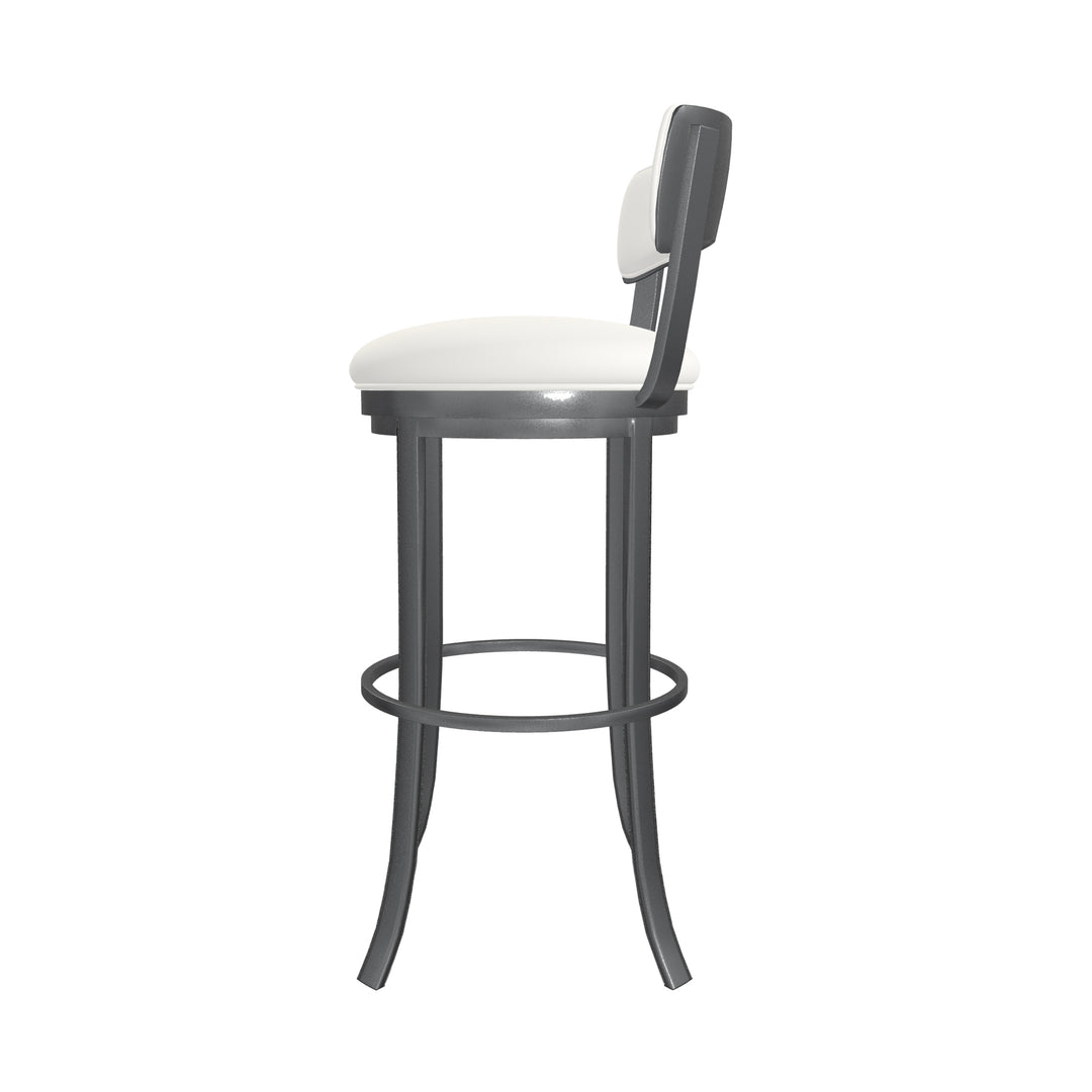 19.5"W x 19.5"D x 38"H / Vail Pure White/Lustrous Silver White