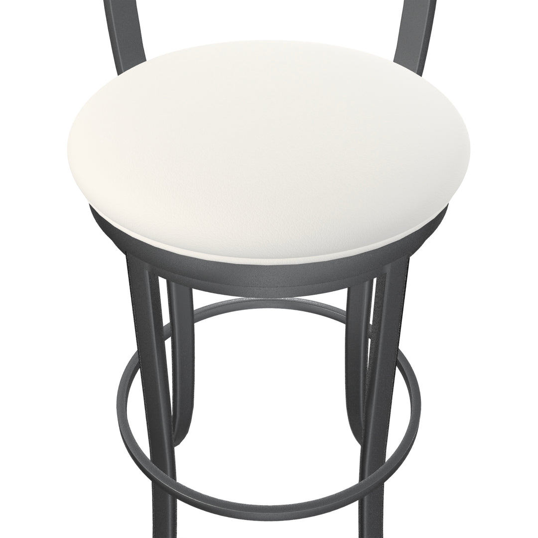 19.5"W x 19.5"D x 38"H / Vail Pure White/Lustrous Silver White