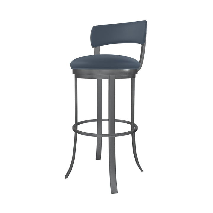 19.5"W x 19.5"D x 38"H / Midnight Blue/Lustrous Silver White