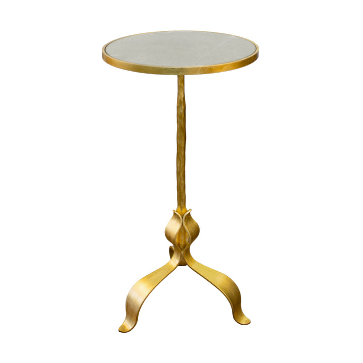 Round Cigar Table With Leaf Leg Detail In Gold Leaf
 - BARCLAY G