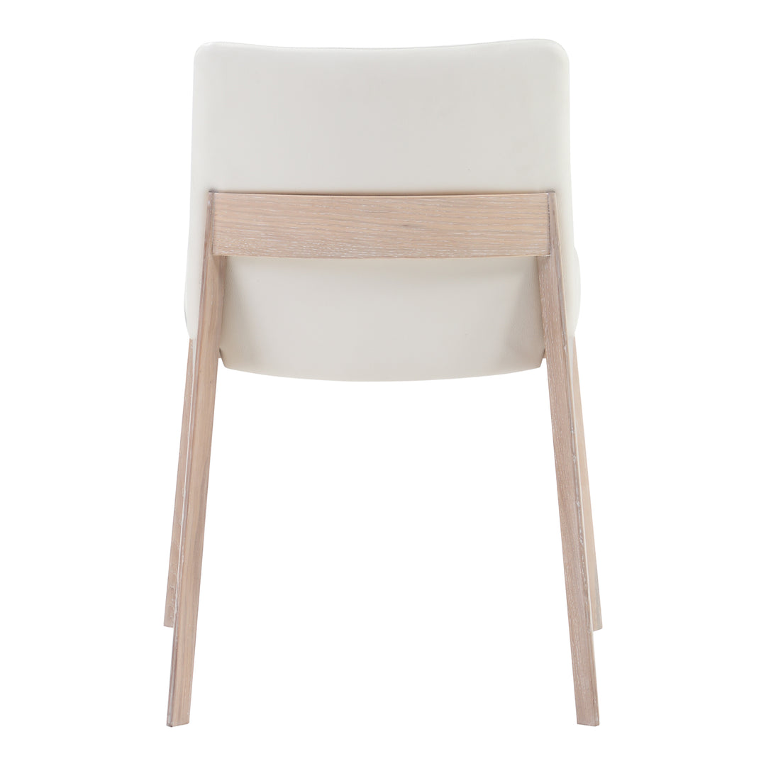 Moe's Home Collection - Deco Oak Dining Chair White Pvc - Set of 2 - BC-1086-05 | American Home Furniture