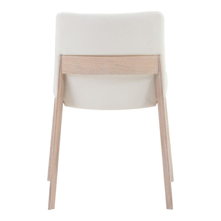Moe's Home Collection - Deco Oak Dining Chair White Pvc - Set of 2 - BC-1086-05 | American Home Furniture