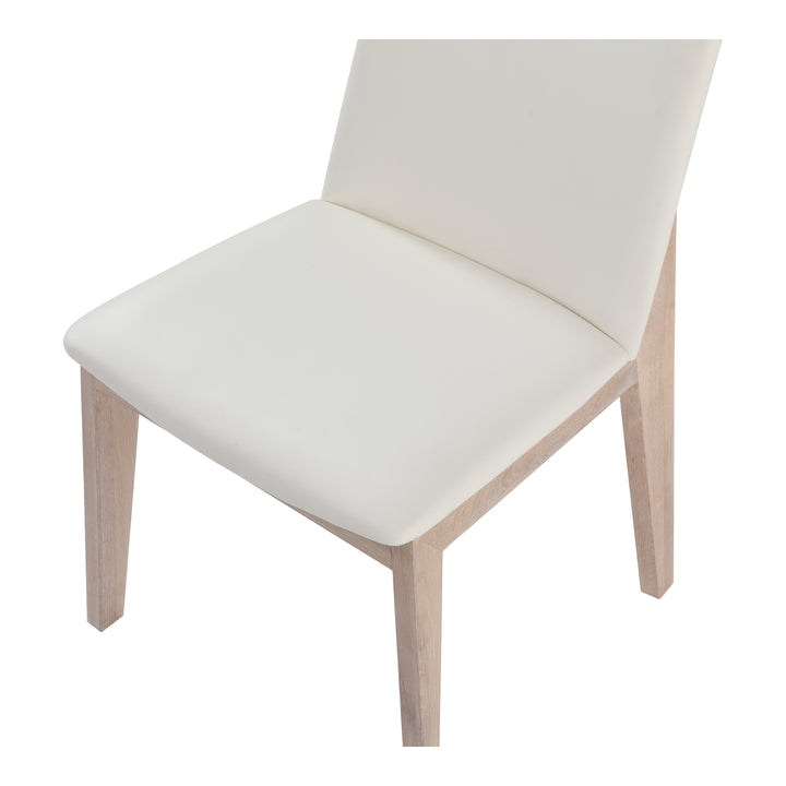 Moe's Home Collection - Deco Oak Dining Chair White Pvc - Set of 2 - BC-1086-05 | American Home Furniture