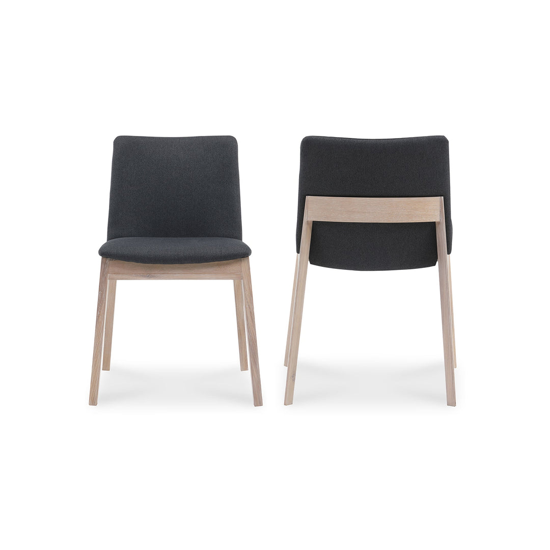 Deco Oak Dining Chair Dark Grey - Set of 2