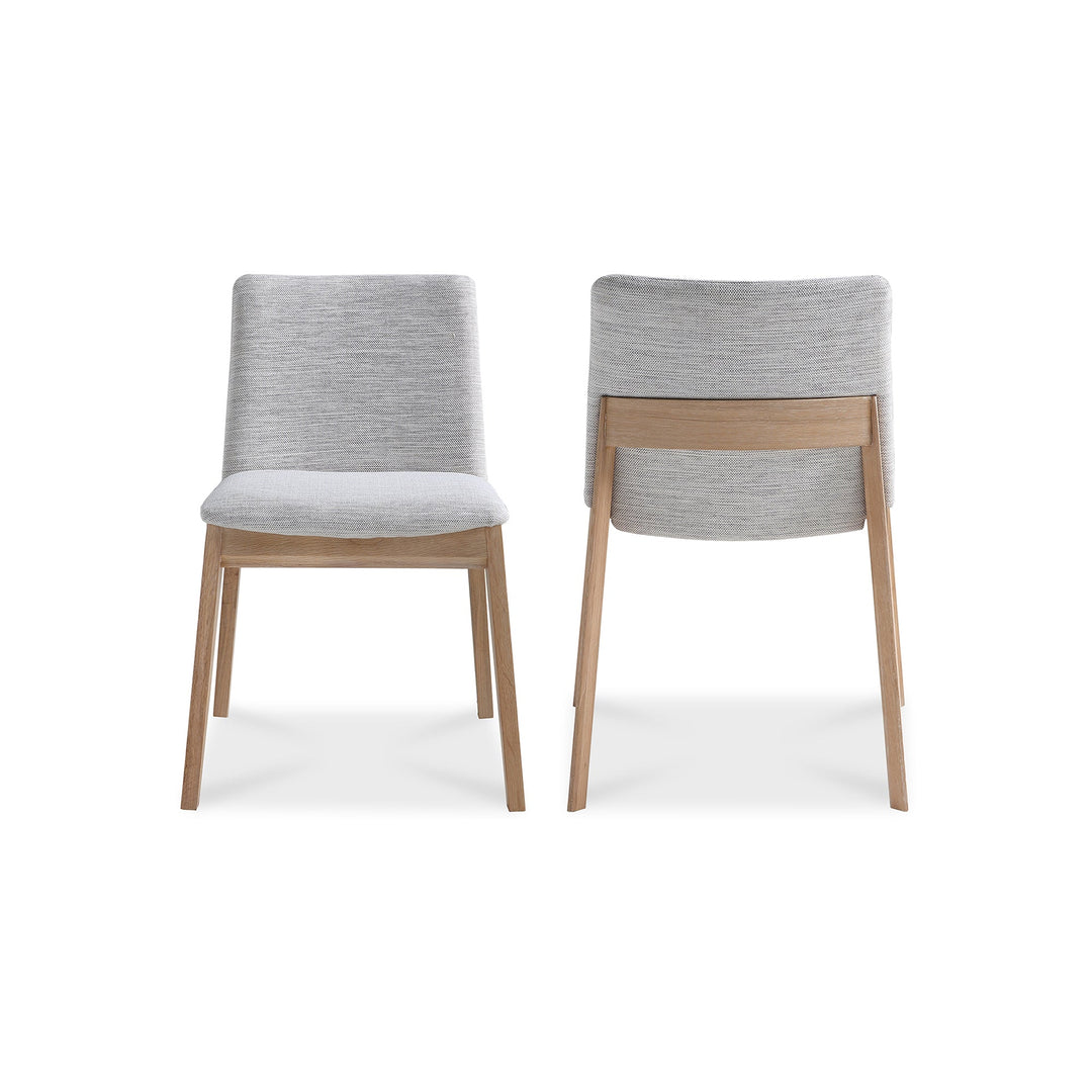 Deco Oak Dining Chair Light Grey - Set of 2