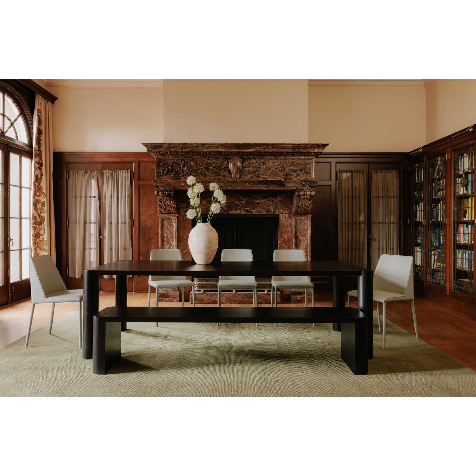 Moe's Home Collection - Post Dining Bench Large Black - BC-1121-02-0 | American Home Furniture