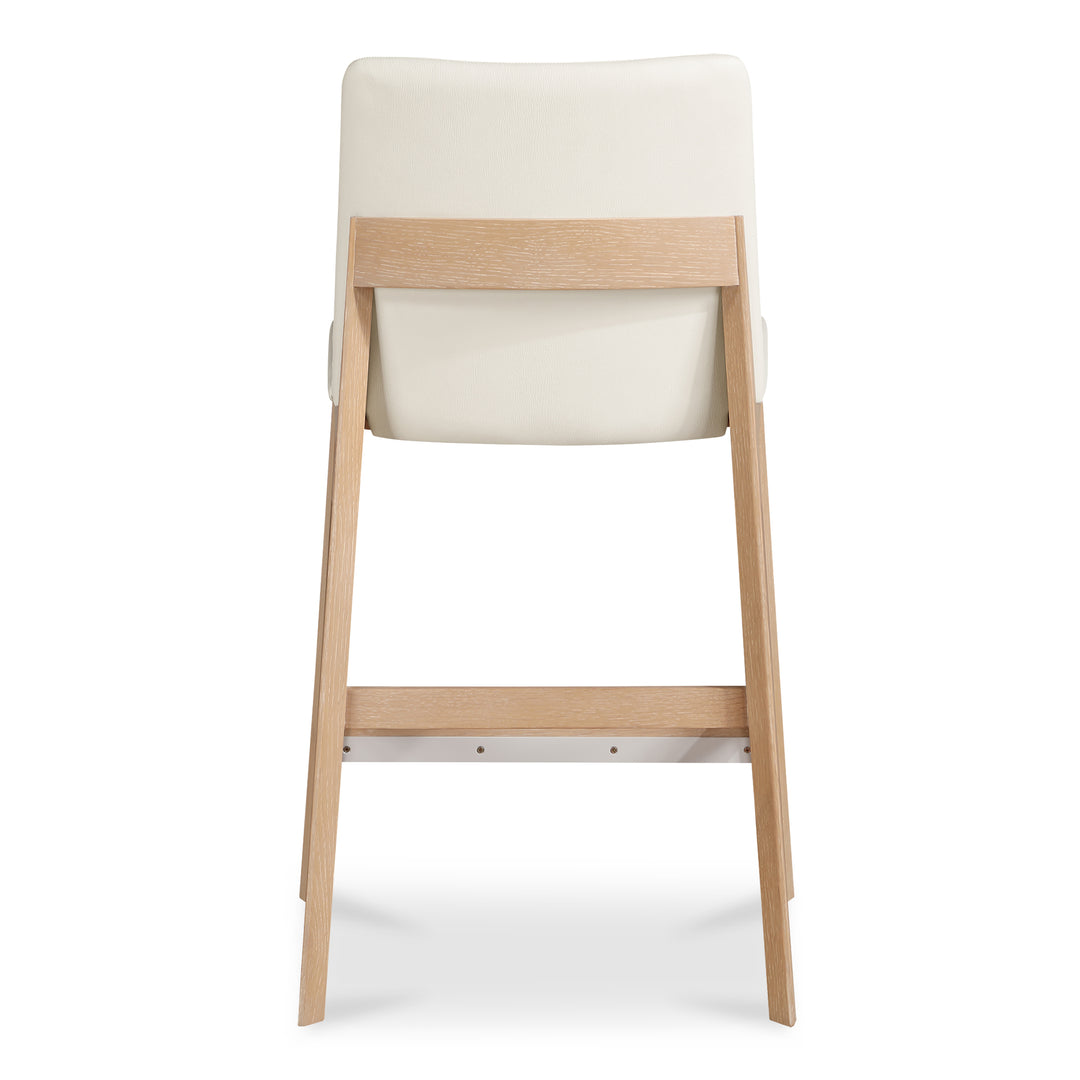 Moe's Home Collection - Deco Oak Counter Stool White PVC - BC-1138-05 | American Home Furniture