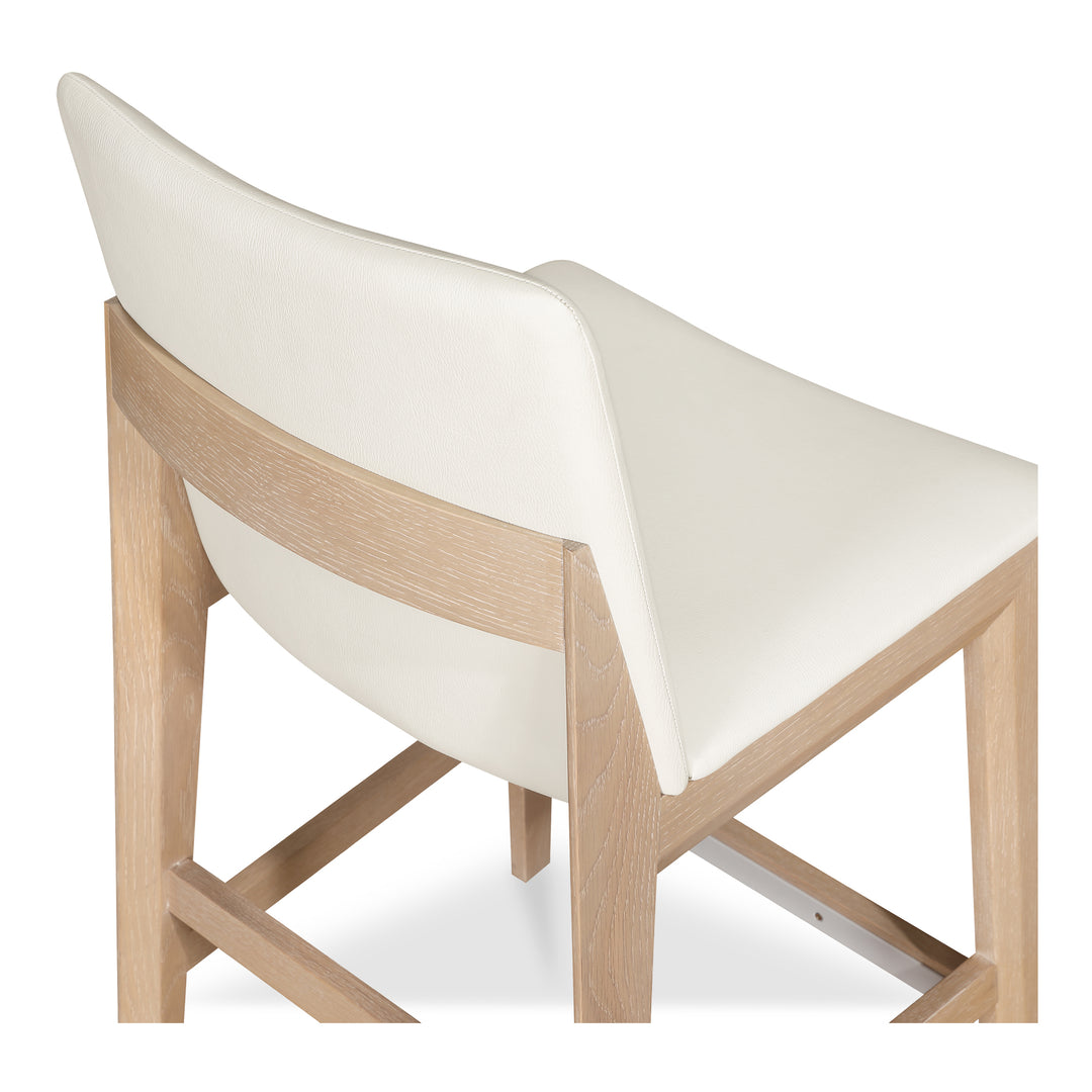 Moe's Home Collection - Deco Oak Counter Stool White PVC - BC-1138-05 | American Home Furniture
