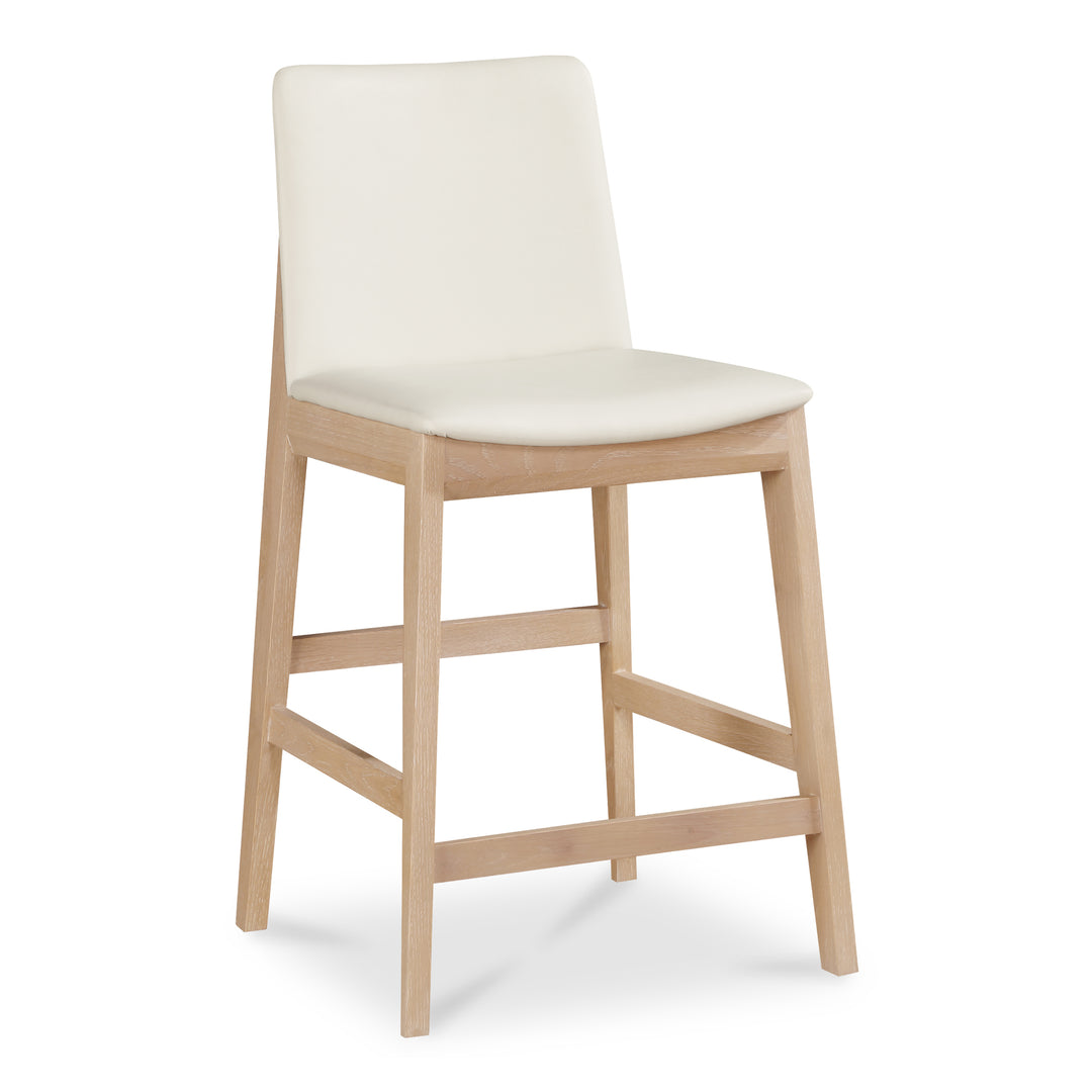 Moe's Home Collection - Deco Oak Counter Stool White PVC - BC-1138-05 | American Home Furniture