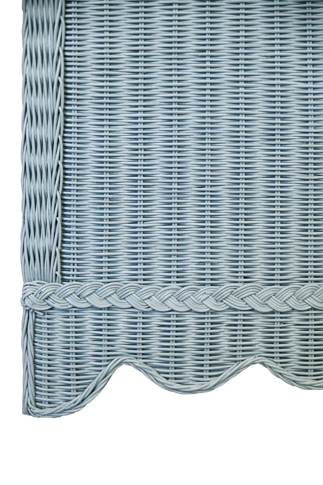 Four Door Buffet With Brass Hardware In Painted Light Blue Rattan - BEATRICE LB
