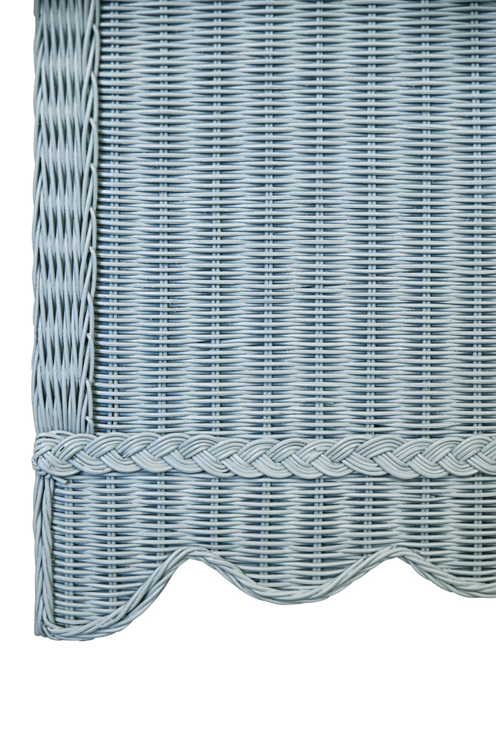 Four Door Buffet With Brass Hardware In Painted Light Blue Rattan - BEATRICE LB
