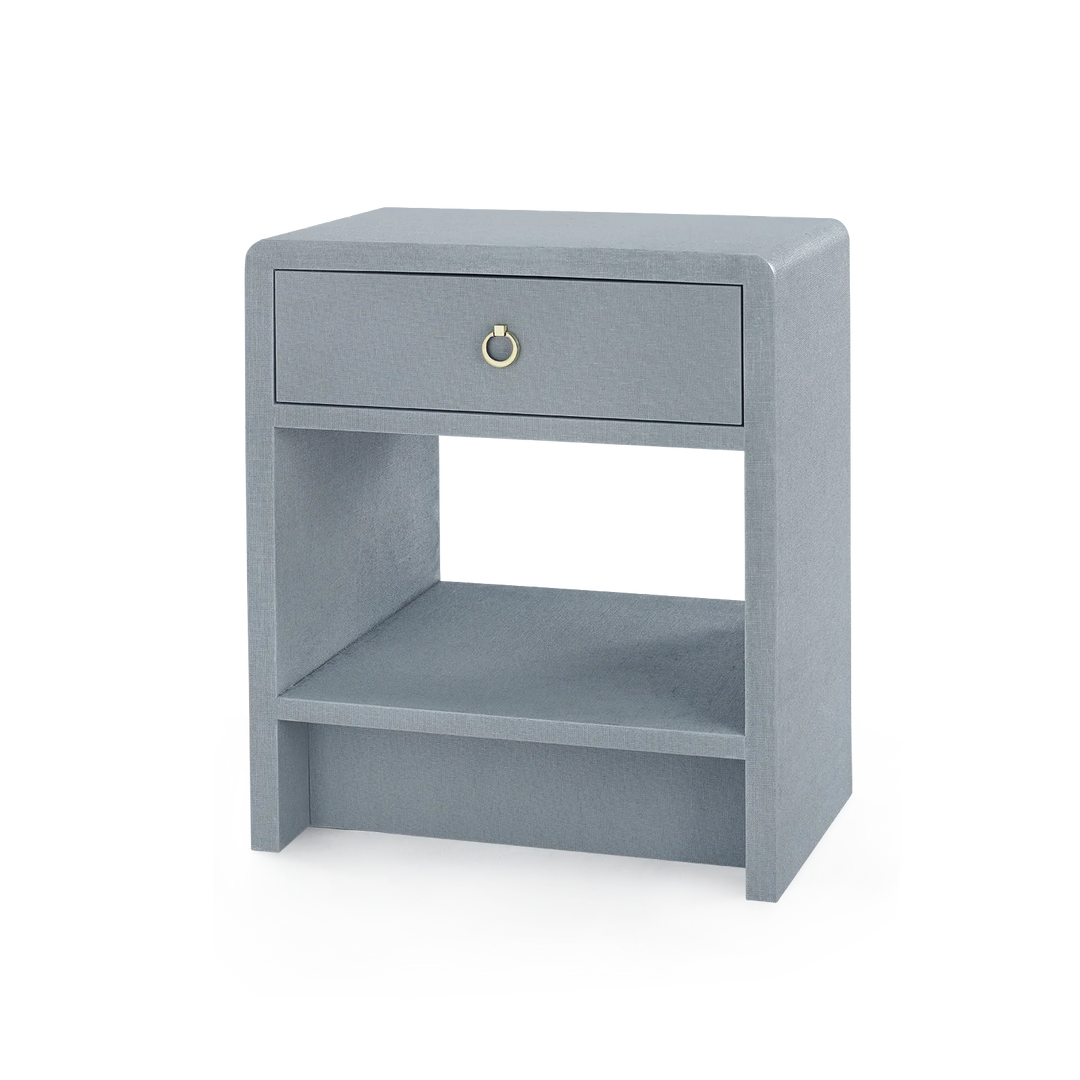 Benjamin Linen 1-Drawer Side Table - AmericanHomeFurniture