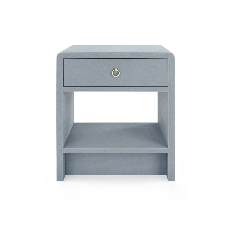 Benjamin Linen 1-Drawer Side Table - AmericanHomeFurniture
