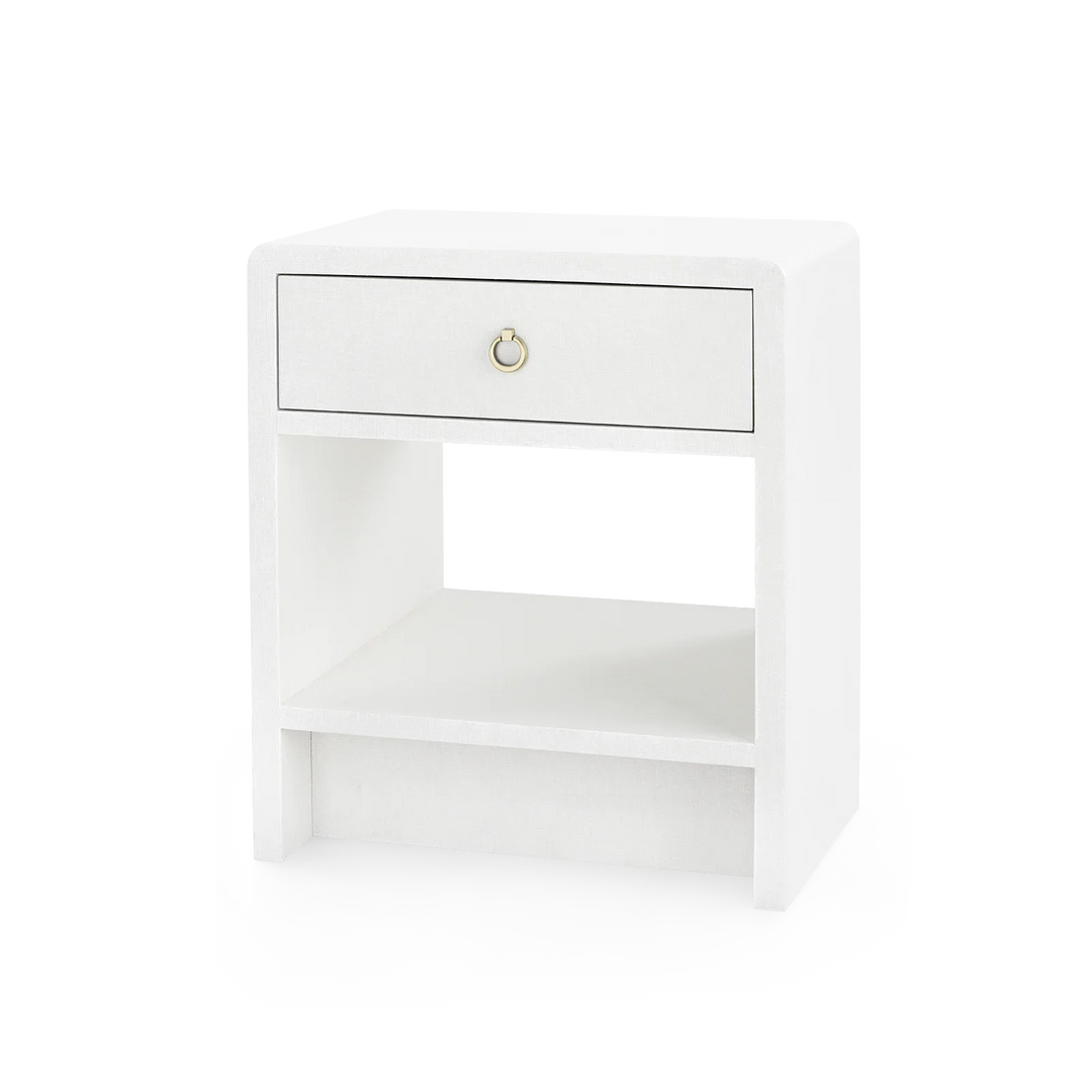 Benjamin Linen 1-Drawer Side Table - AmericanHomeFurniture
