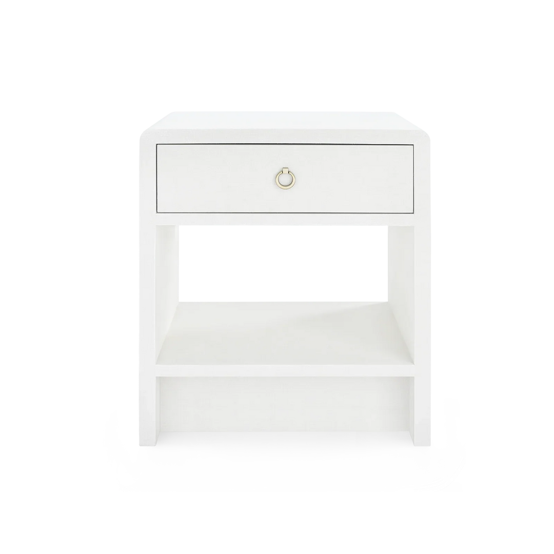 Benjamin Linen 1-Drawer Side Table - AmericanHomeFurniture