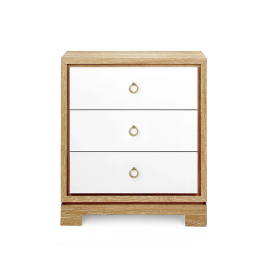 Villa and House Berkeley 3-Drawer Side Table w/ Antique Brass Pull ACCENT TABLES