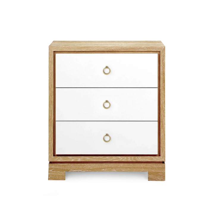 Berkeley 3-Drawer Side Table w/ Antique Brass Pull - AmericanHomeFurniture