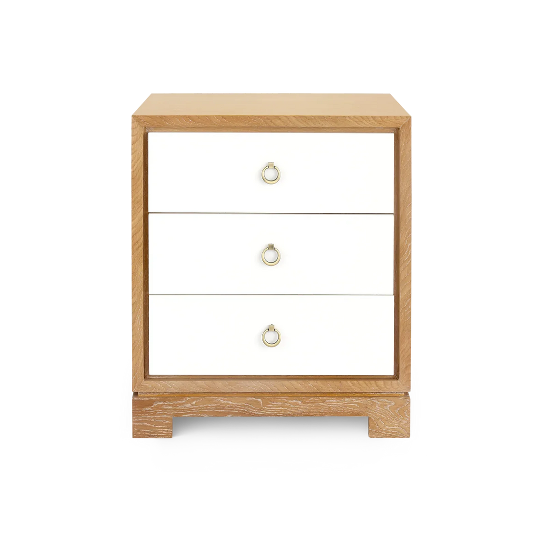 Berkeley 3-Drawer Side Table w/ Antique Brass Pull - AmericanHomeFurniture