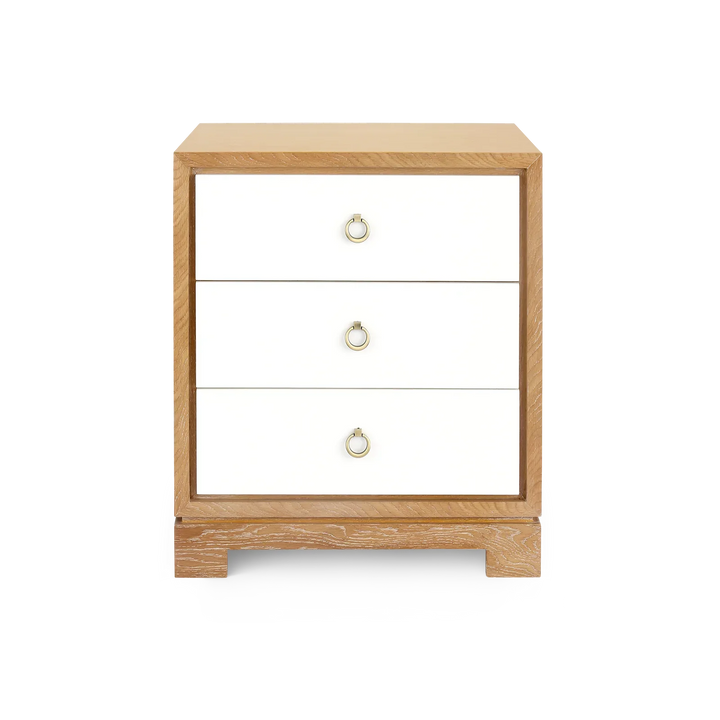 Berkeley 3-Drawer Side Table w/ Antique Brass Pull - AmericanHomeFurniture