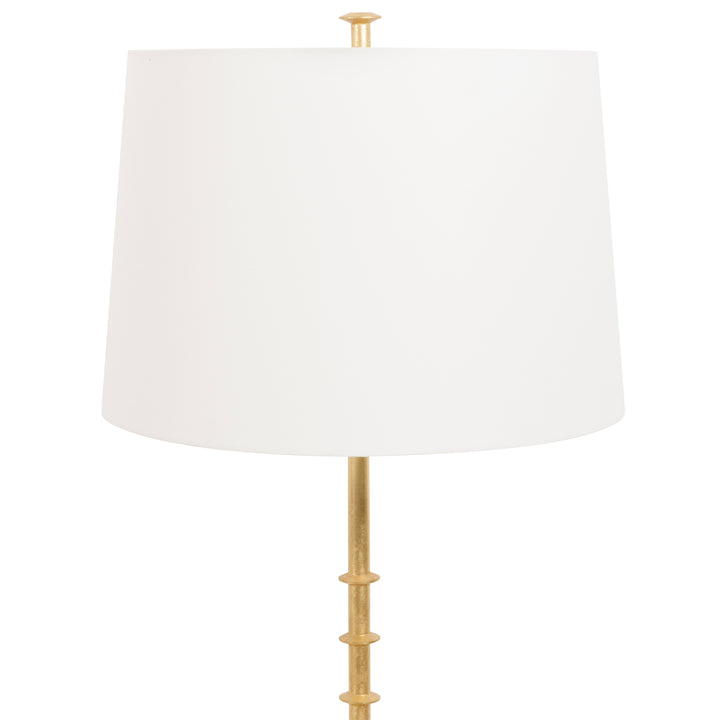 Three Leg Iron Floor Lamp With Ring Detail In Gold Leaf - BLAKELY G