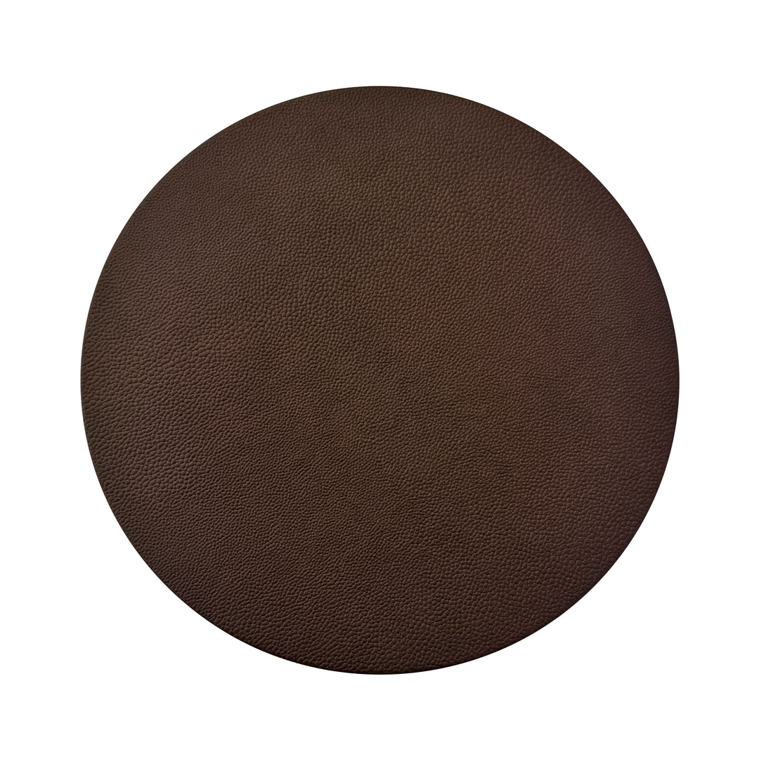 Brass Base Cigar Table With Round Leather Top - BOLTON