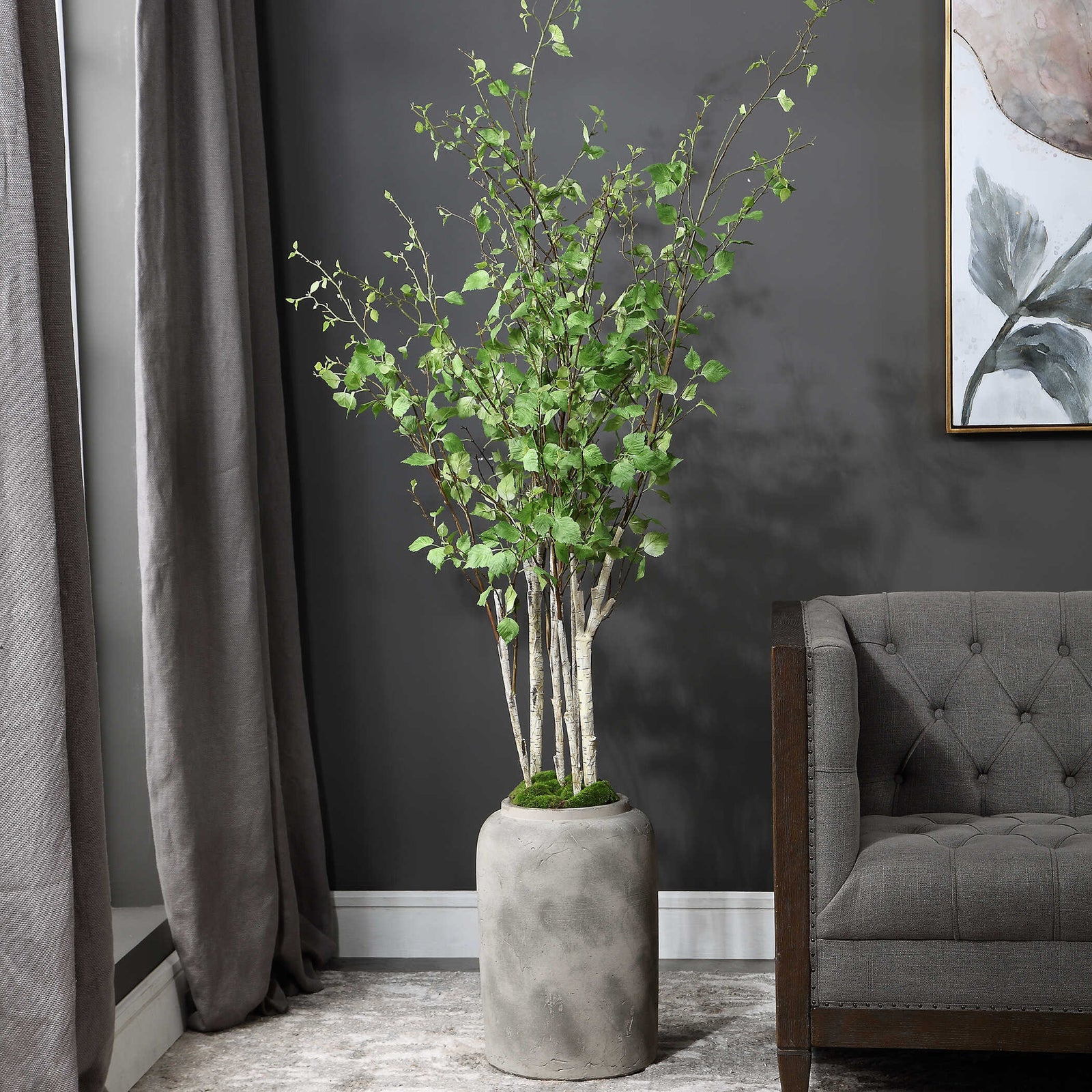 American Home Furniture Uttermost Aldis Potted River Birch