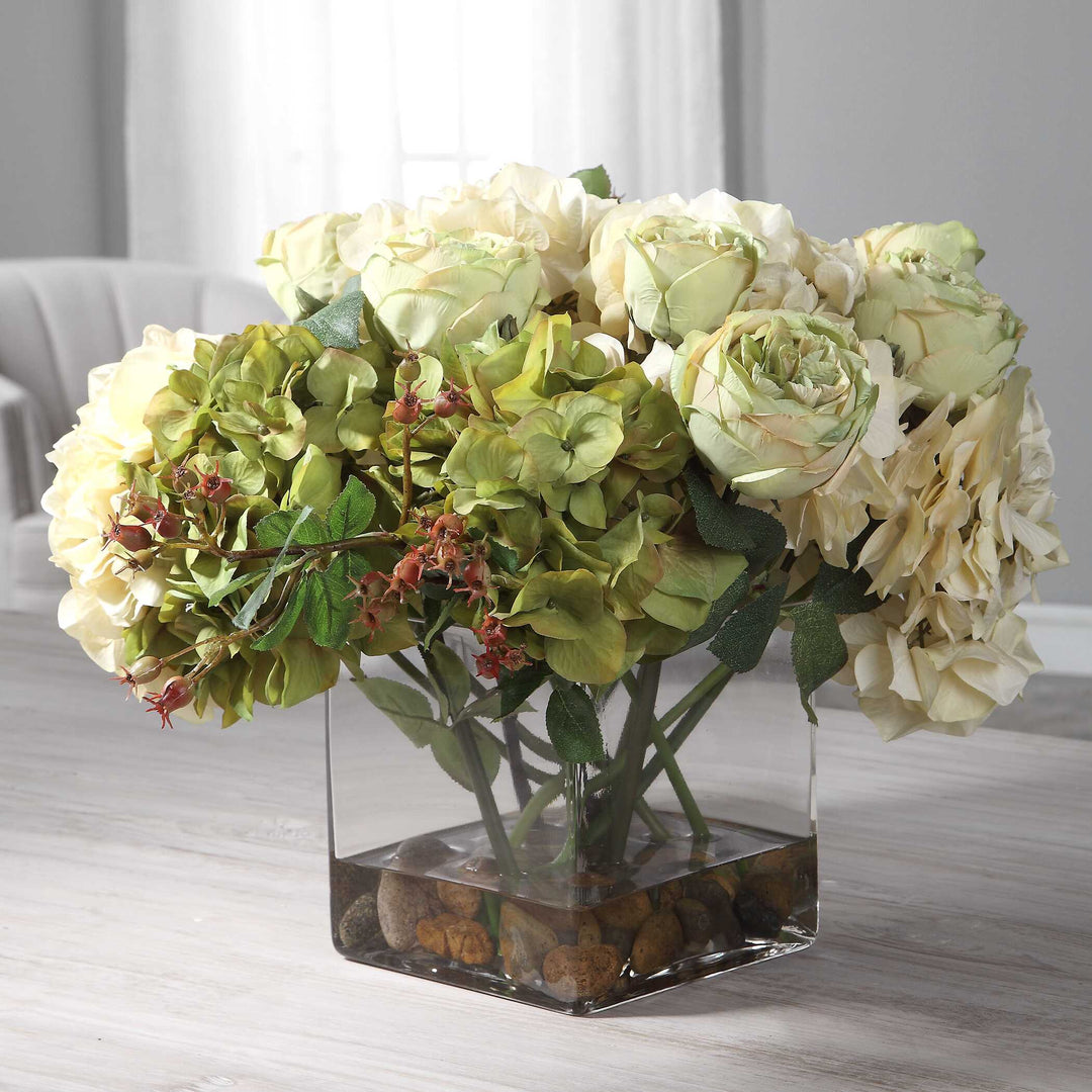 American Home Furniture Uttermost Cecily Hydrangea Bouquet